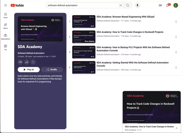 SDA Academy on-demand training on YouTube